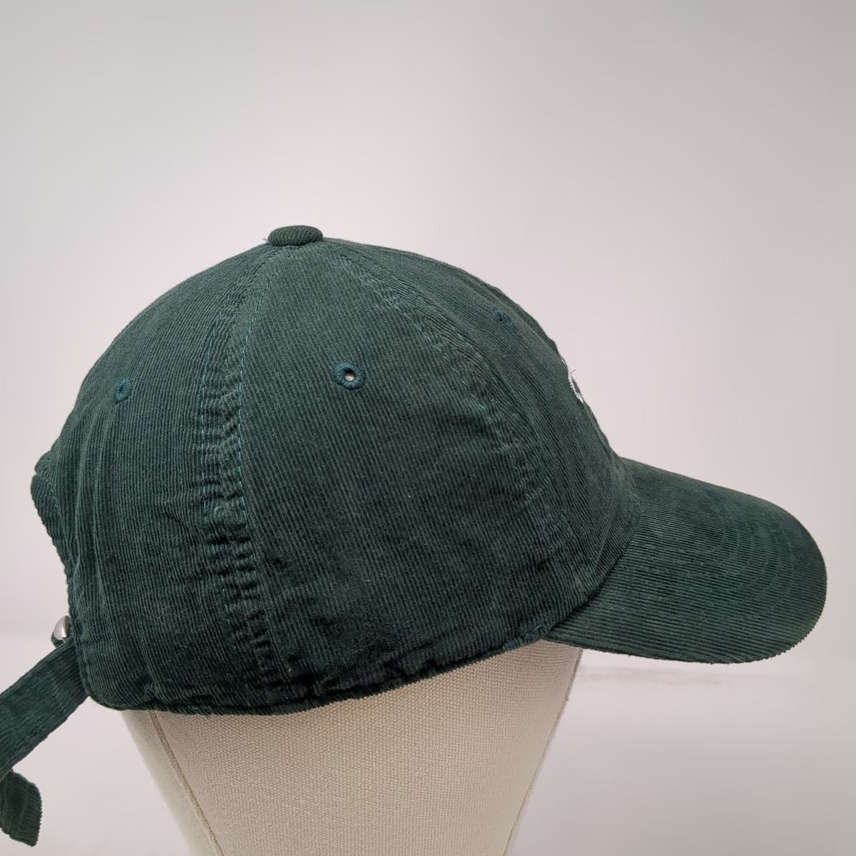 Top of the World Baseball Cap Green One Size Corduroy Slideback Hump Script Hat