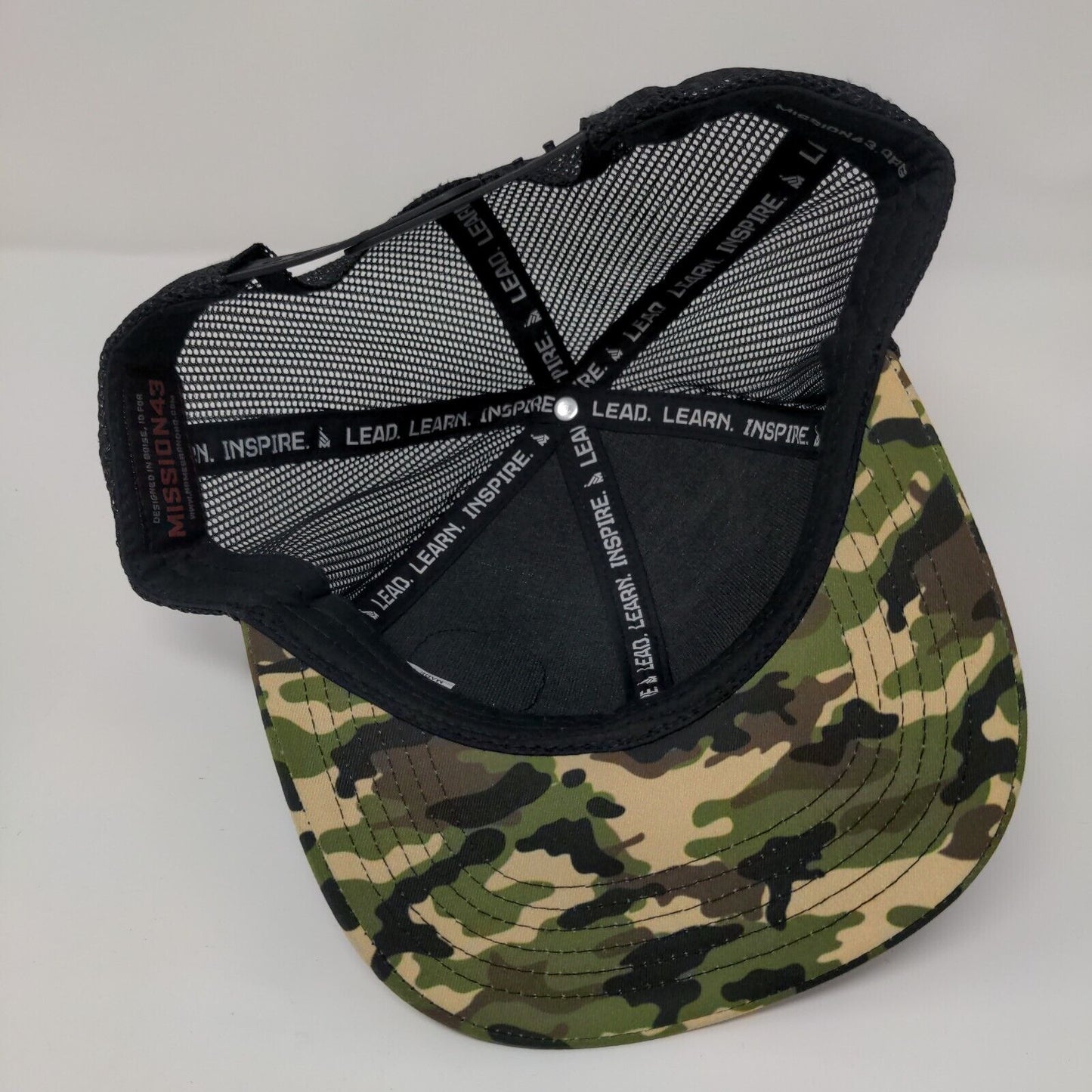Mission43 Patch Snapback Mesh Back Trucker Hat Camo One Size 6 Panel