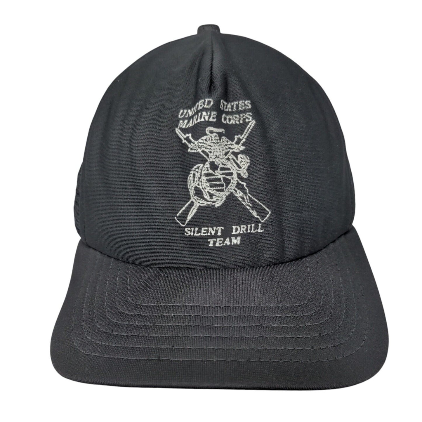 United States Marine Corps Silent Drill Team Snapback Trucker Hat Black OSFA