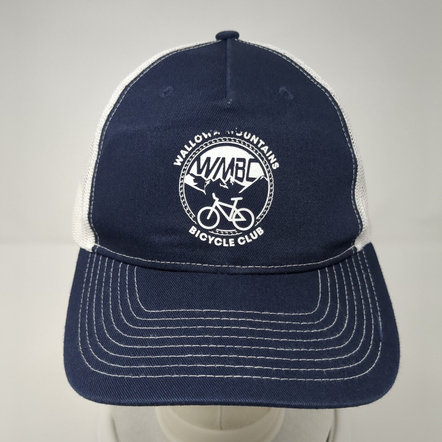 Wallowa Mountains Bicycle Club Snapback Trucker Hat Blue OS Port Authority
