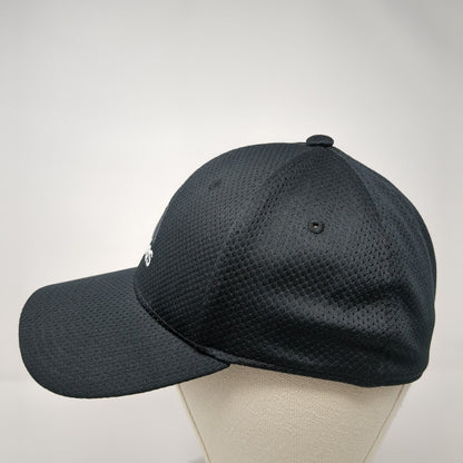 Adidas 3 Stripes Fitted Hat Black One Size Embroidered Logo 6 Panel