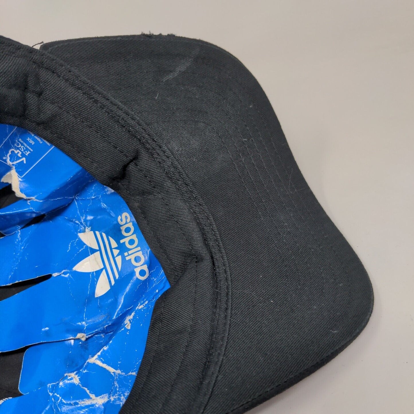 Adidas Trefoil Slideback Hat Black OSFM Embroidered Logo 3 Stripes