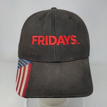 FRIDAYS American Flag Strapback Hat Black OS Adjustable Patriotic Outdoor Cap