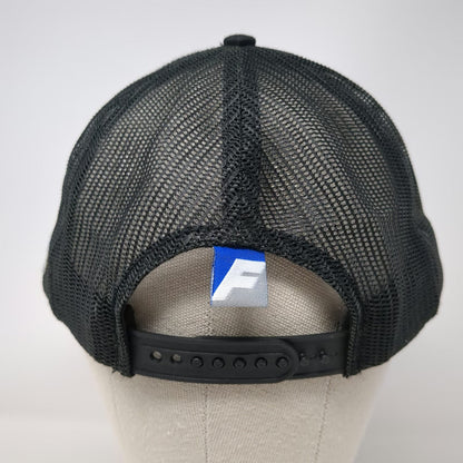 Farwest Baseball Cap Black One Size Snapback Mesh Hat Logo Pattern Patch Stitch