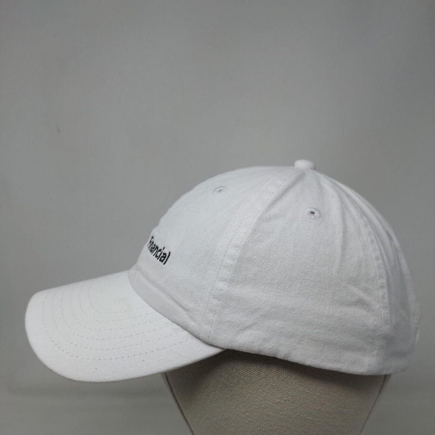 Metro Financial Strapback Hat White One Size Adjustable Embroidered 6 Panel