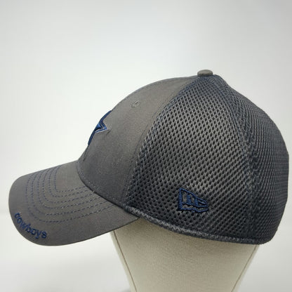 New Era NFL Dallas Cowboys Hat Cap Gray L Mesh Stretch Fit Star Logo Blue Brim
