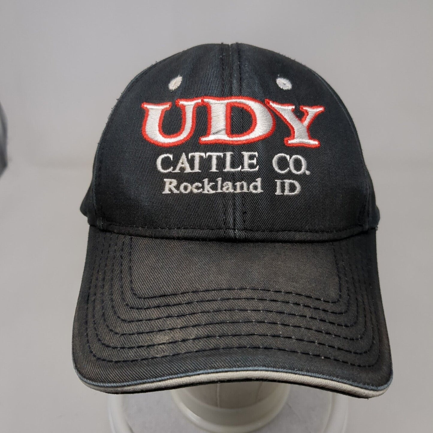 UDY Cattle Co Strapback Hat Black OSFA Adjustable Embroidered Otto
