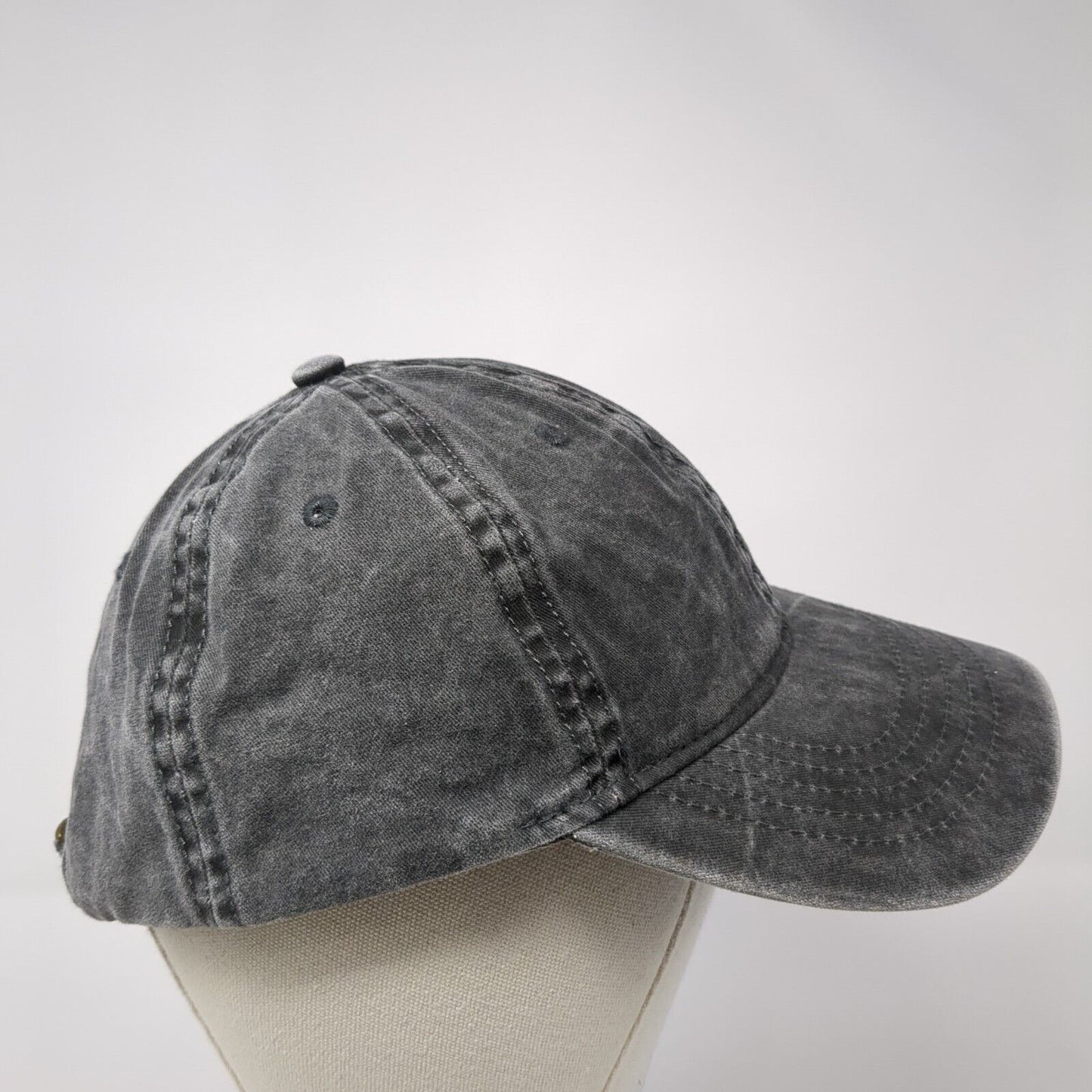 Unbranded Slideback Hat Gray Black Soot One Size Adjustable Solid Blank