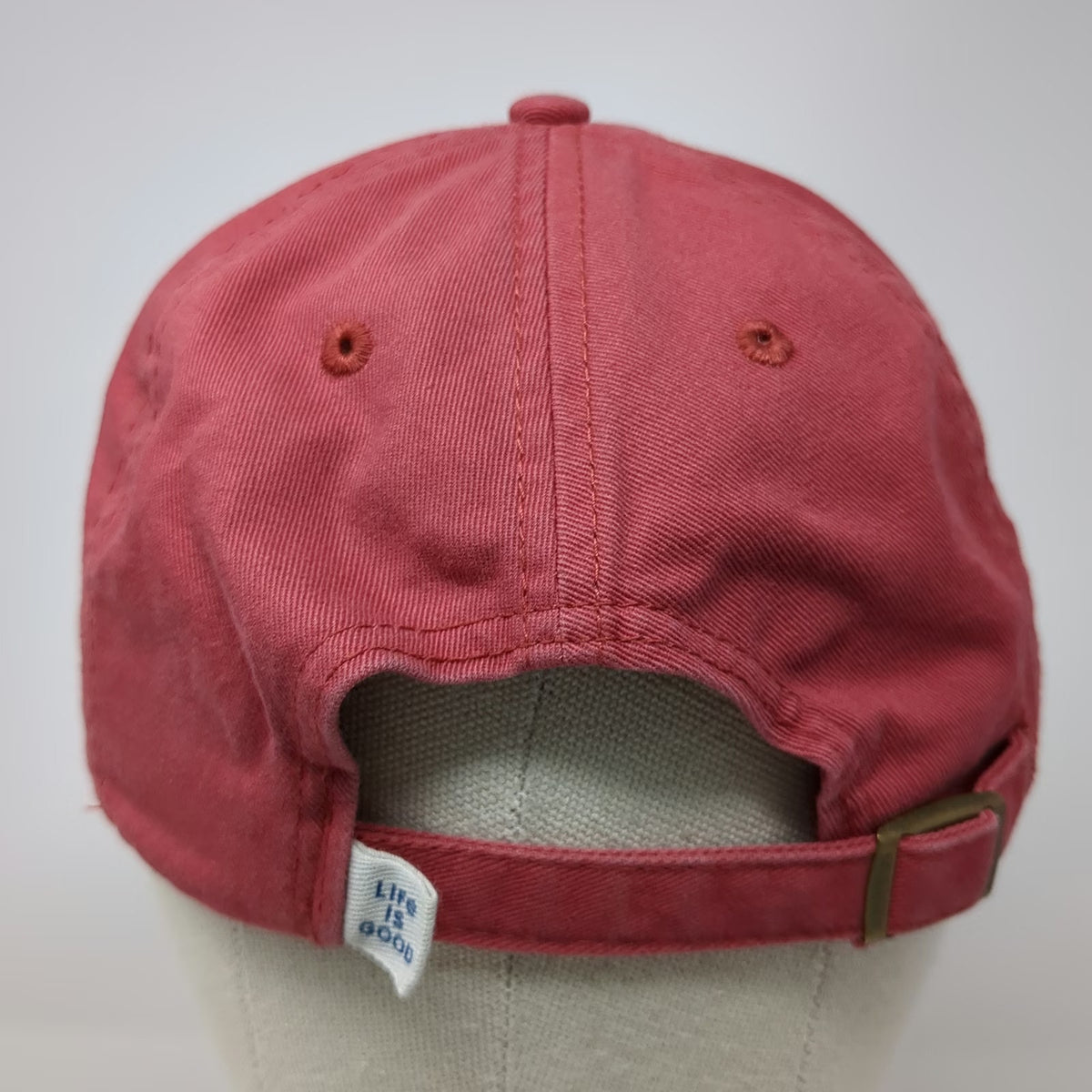 Life is Good Baseball Cap Red One Size Embroidered Mountain Graphic Cotton Hat