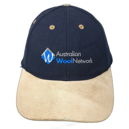 Baseball Cap Blue One Size Australian Wool Network Beige Brim Hat Strapback