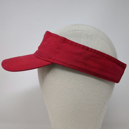 KNP Visor Red One Size Maine Nubble Light Lighthouse Embroidered Cotton Hat