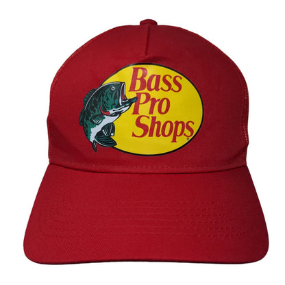 Bass Pro Shops Snapback Trucker Hat Red OSFM Mesh Back 5 Panel Gone Fishing