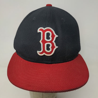 New Era Men's Fitted Hat Blue Size 7 3/8 Embroidered Boston Red Sox Logo