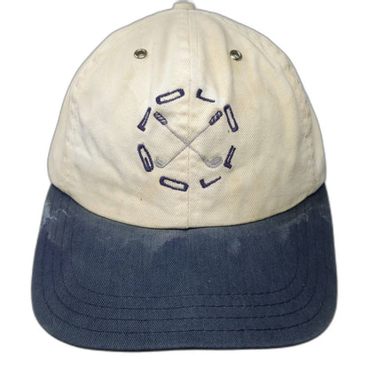 Polo Golf Ivory Blue OS Baseball Cap Slideback Cotton USA Clubs Hat Vintage