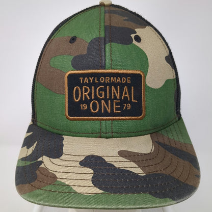 TaylorMade Original 1 Trucker Hat Green Camo Snapback One Size Mesh Golf Patch