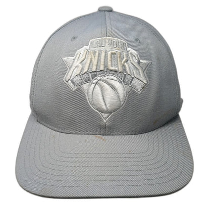 Mitchell & Ness NBA New York Knicks Snapback Hat Gray White One Size Embroidered