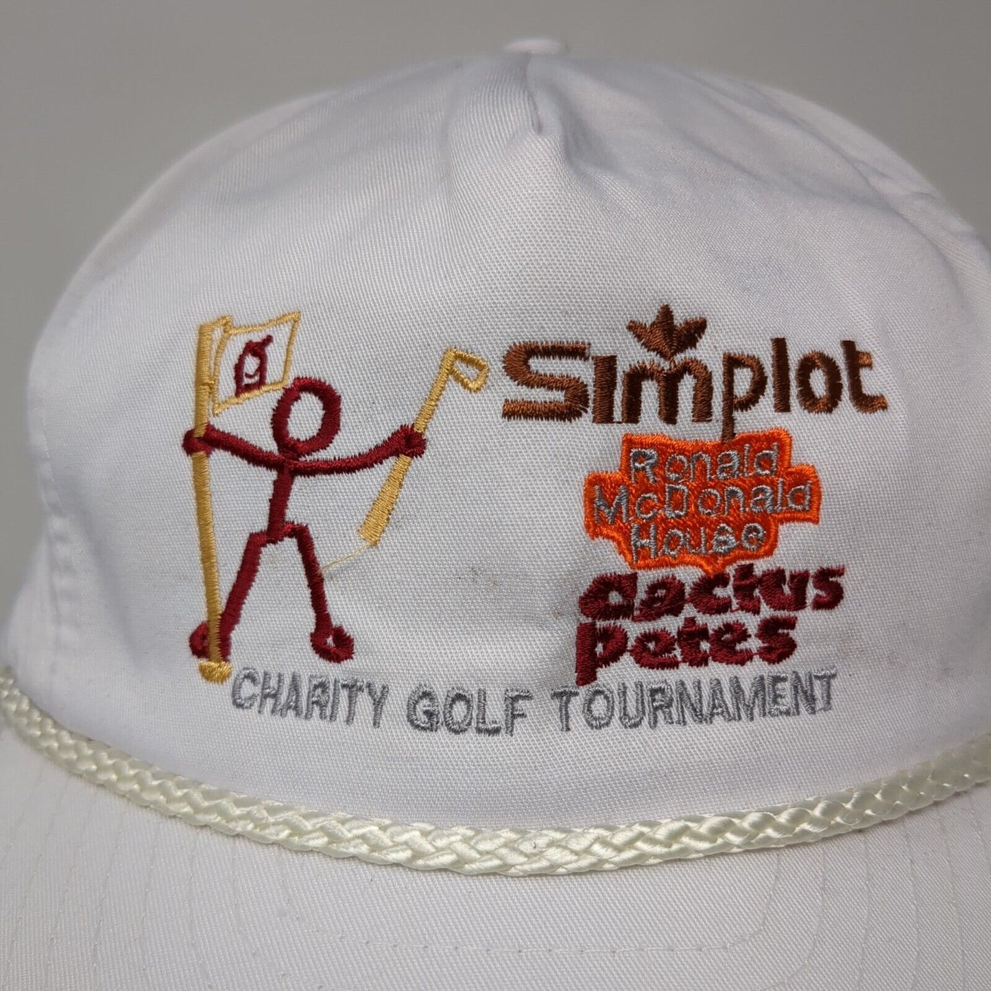 Simplot Ronald Mcdonald House Charity Golf Tournament Snapback Trucker Rope Hat