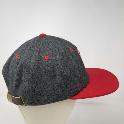 7 Seas Brewing Company Baseball Cap Gray Red One Size Leather Slideback Hat