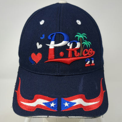 New York Design Baseball Cap Blue One Size Puerto Rico Flag P Rico 21 Hat