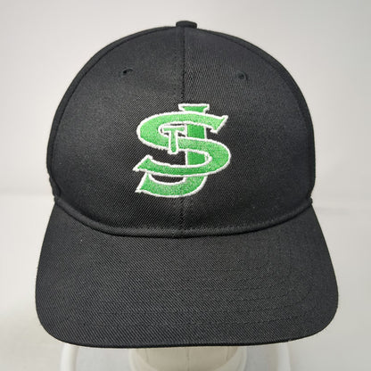 DeLong Snapback Hat Black Green White Size L SJ Falcons Logo Poly Wool Blend