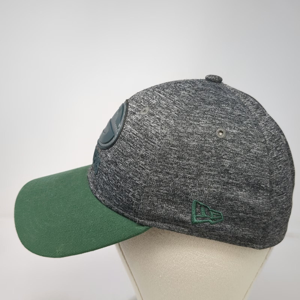 Green Bay Packers NFL New Era Gray Cap Hat M 39THIRTY Stretch Fit Heathered Logo