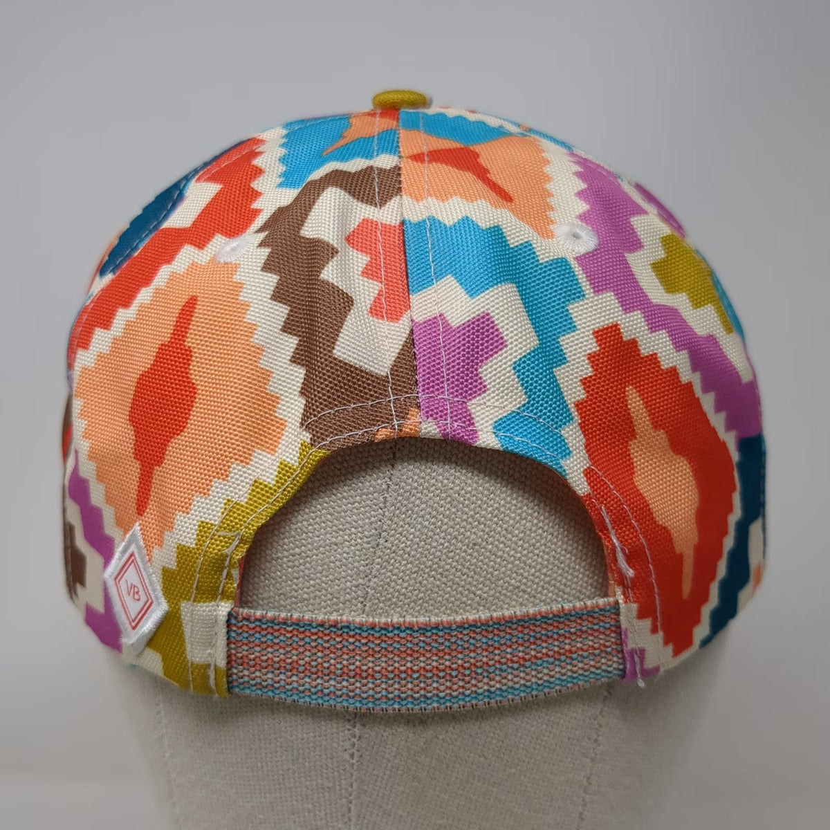 Vera Bradley Baseball Cap Orange One Size Kilim Geometric Patterned Canvas Hat
