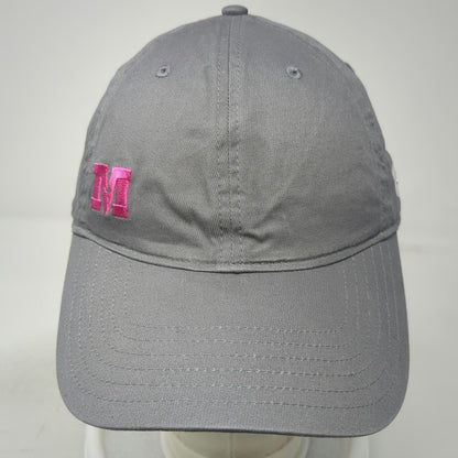 Under Armour Baseball Cap Gray One Size Pink M Logo Slideback Cotton Twill Hat