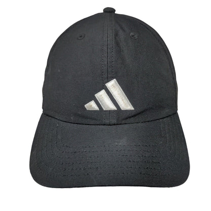 Adidas 3 Stripes Logo Strapback Hat Black One Size Aeroready 6 Panel