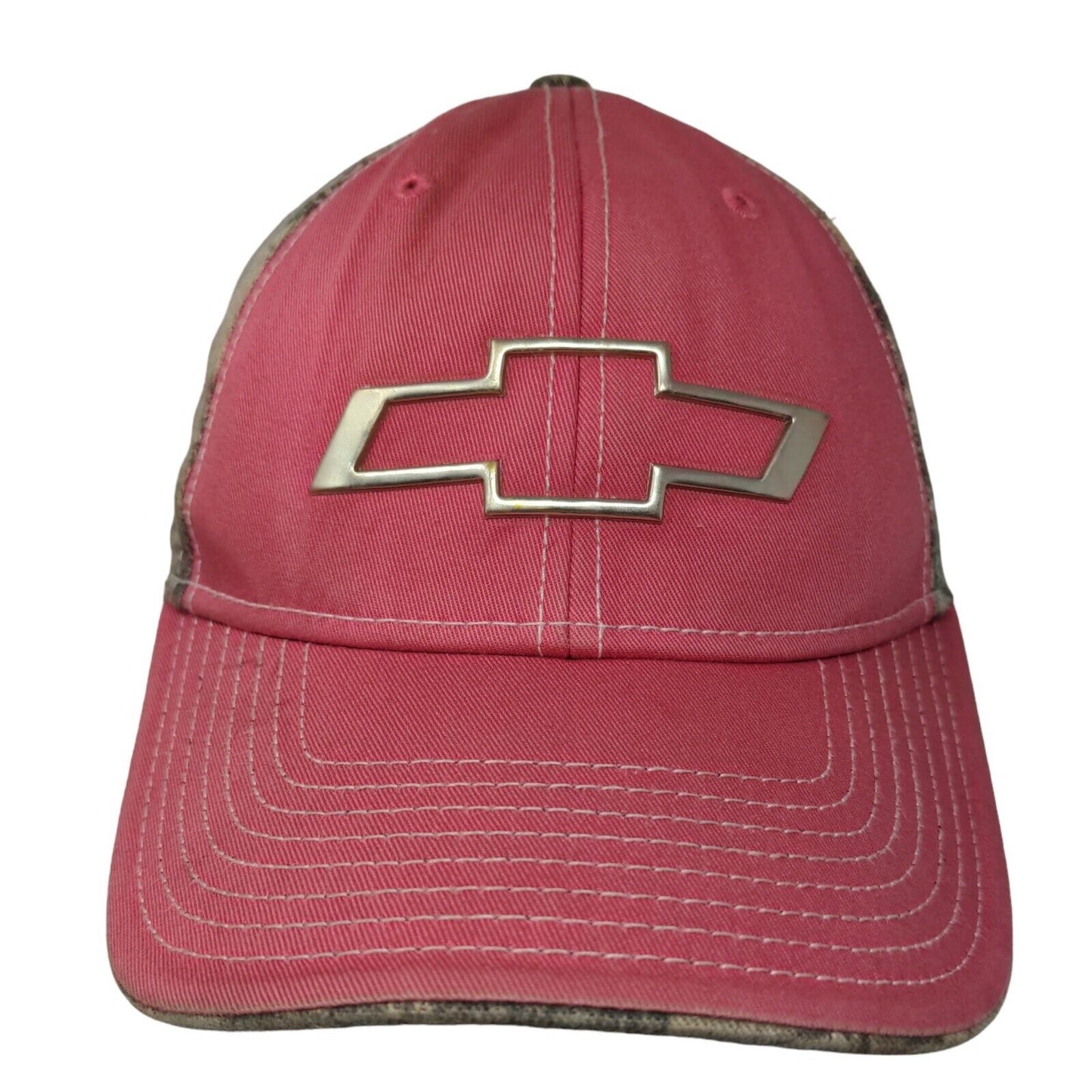 GM Official Women's Strapback Pink Camo Hat Chevrolet Metal 3D Logo Cars