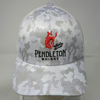 Pendleton Whisky Trucker Hat Gray Camo OSFM Mesh Back Snapback Bucking Bronco
