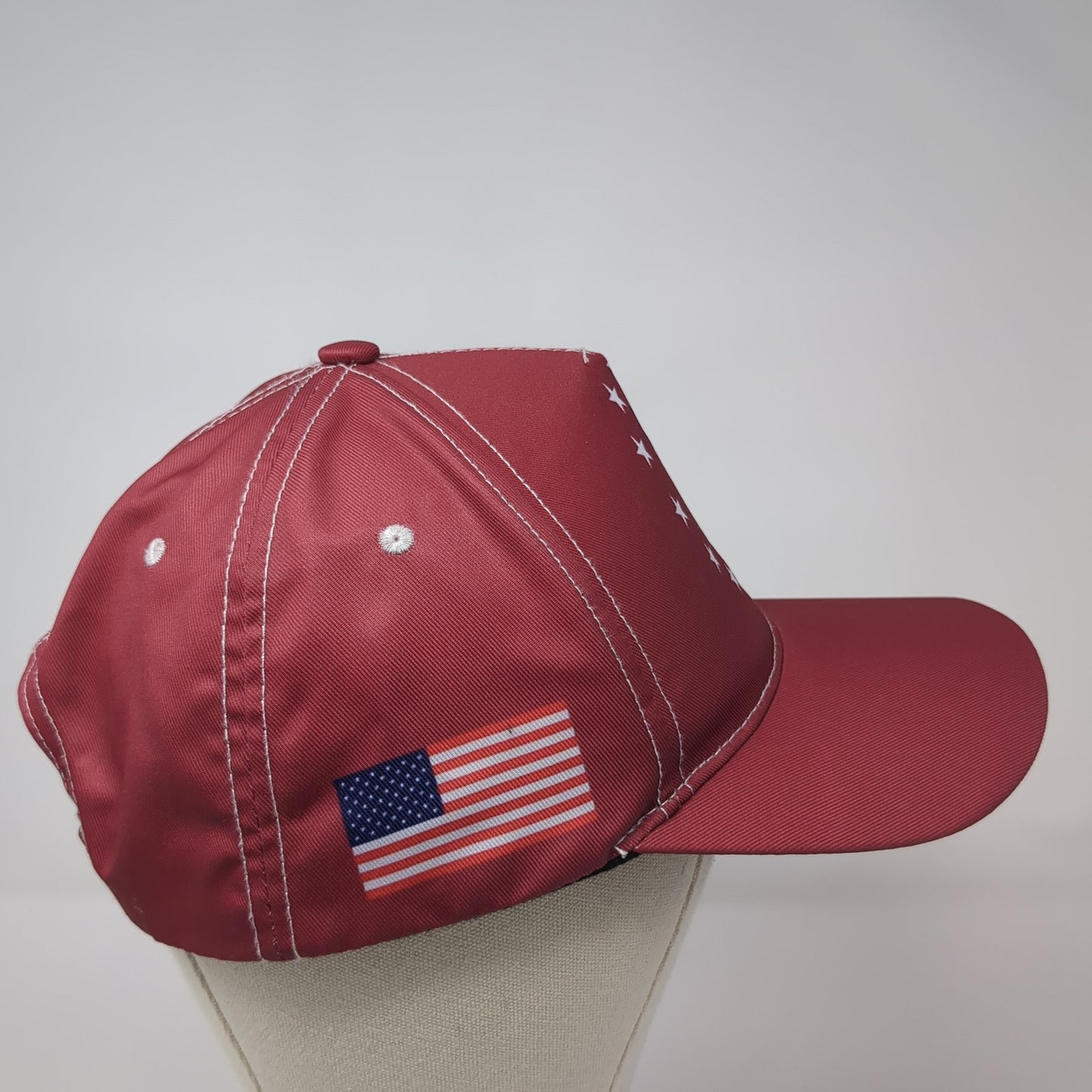 45 47 American Flag Snapback Hat Red One Size Adjustable Vent Holes