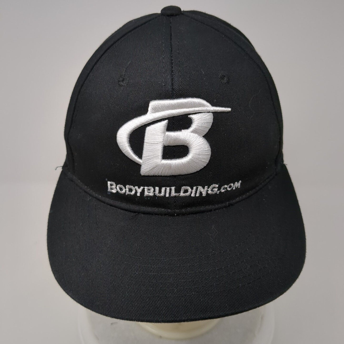 BodyBuilding.Com Snapback Hat Black One Size Adjustable Embroidered Cotton