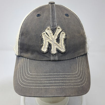 New York Yankees MLB 47 Brand Baseball Cap Gray One Size Mesh Back Hat Stretch