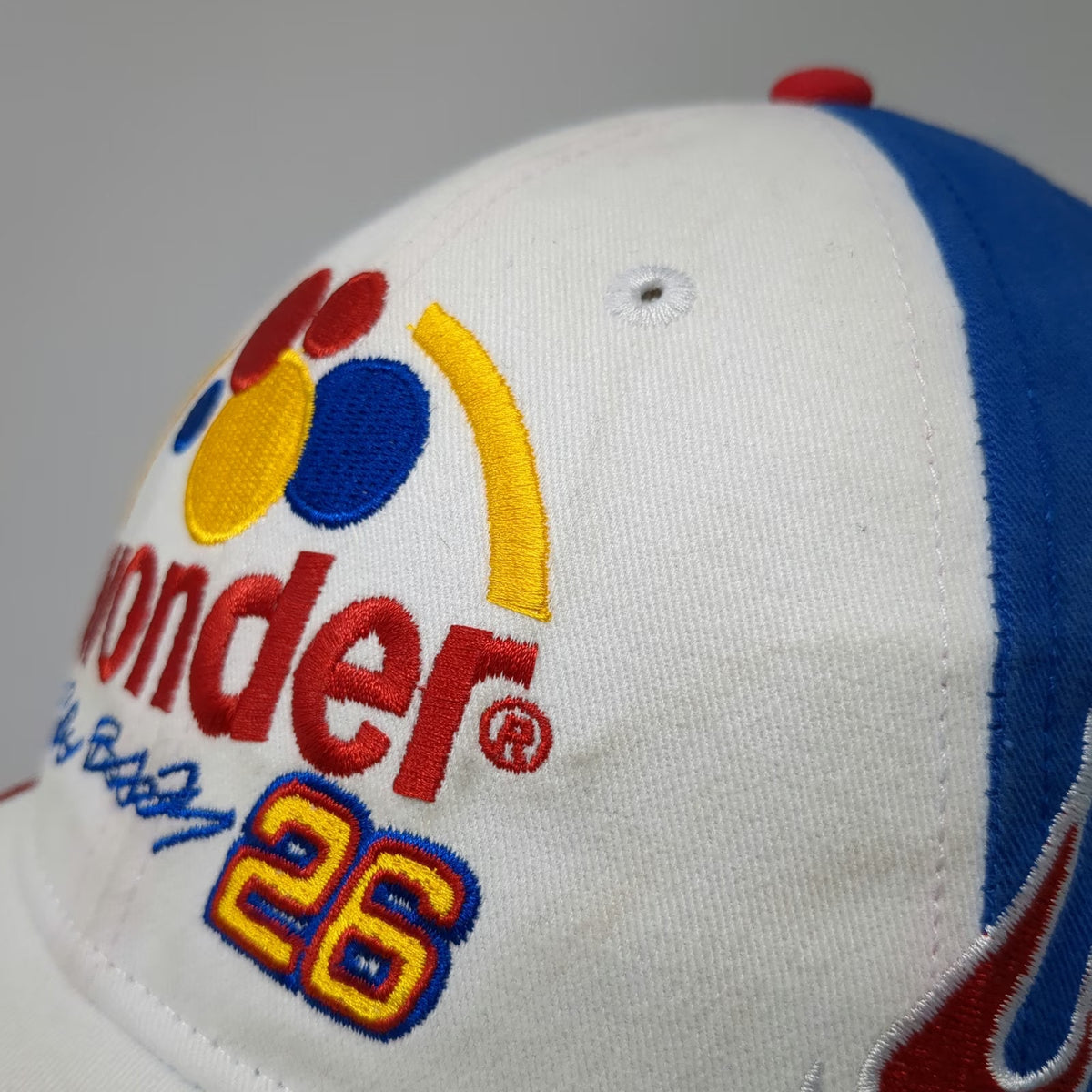 Wonder Ricky Bobby Talladega Nights 26 Baseball Cap Hat White Blue Red One Size