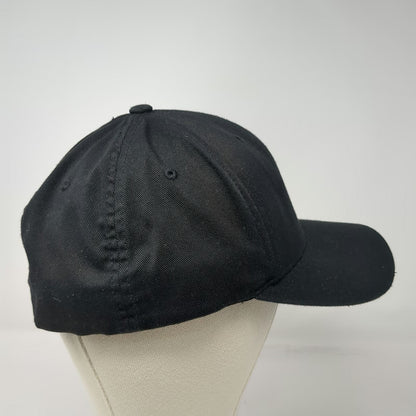 Flexfit Baseball Cap Black XL Curved Brim Underbrim Offset Logo Patch Hat