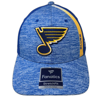 St. Louis Blues NHL Fanatics Cap Blue Yellow L Stretch Fit Flex Curved Brim Hat