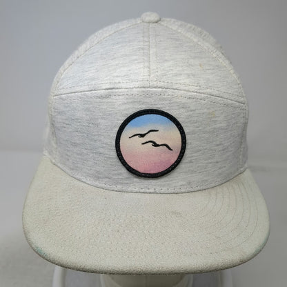 Tommy Breeze Snapback Gray Hat One Size 5 Panel Sunset Birds Patch Flat Brim