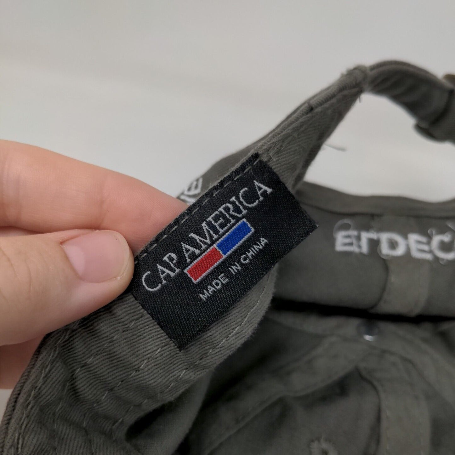 Eldeco Slideback Hat Gray One Size Embroidered Live Safe Cap America