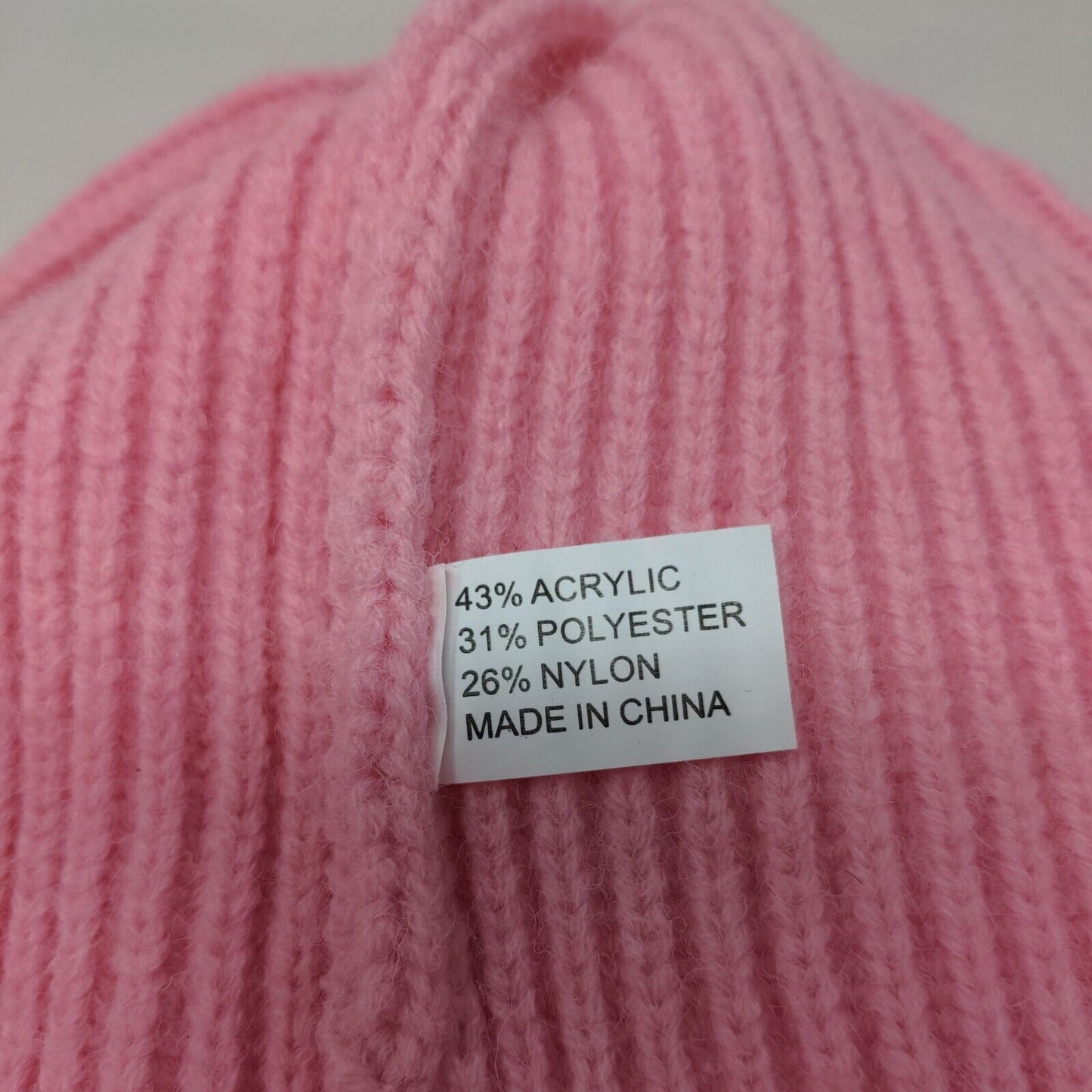 Dog Mom Ribbed Knit Beanie Hat Pink One Size Embroidered Solid