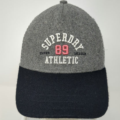Superdry Trucker Hat Gray Blue Pink One Size Mesh Back Snapback Athletic 89 Wool