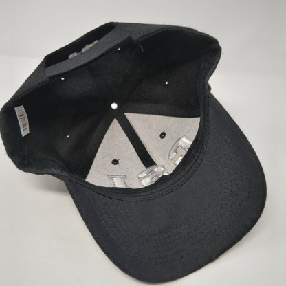 CSI Strapback Hat Black One Size Adjustable Embroidered 6 Panel Polyester