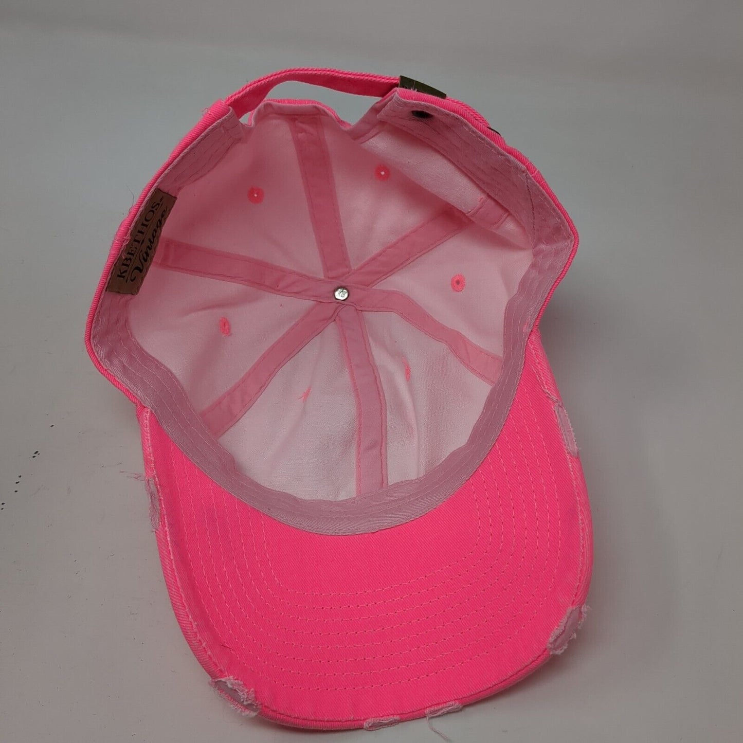 KB ETHOS Vintage Slideback Hat Pink OSFA Adjustable Solid Blank