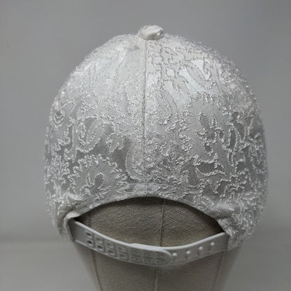 LOVE Snapback Hat White One Size Adjustable Embellished Beaded Bling