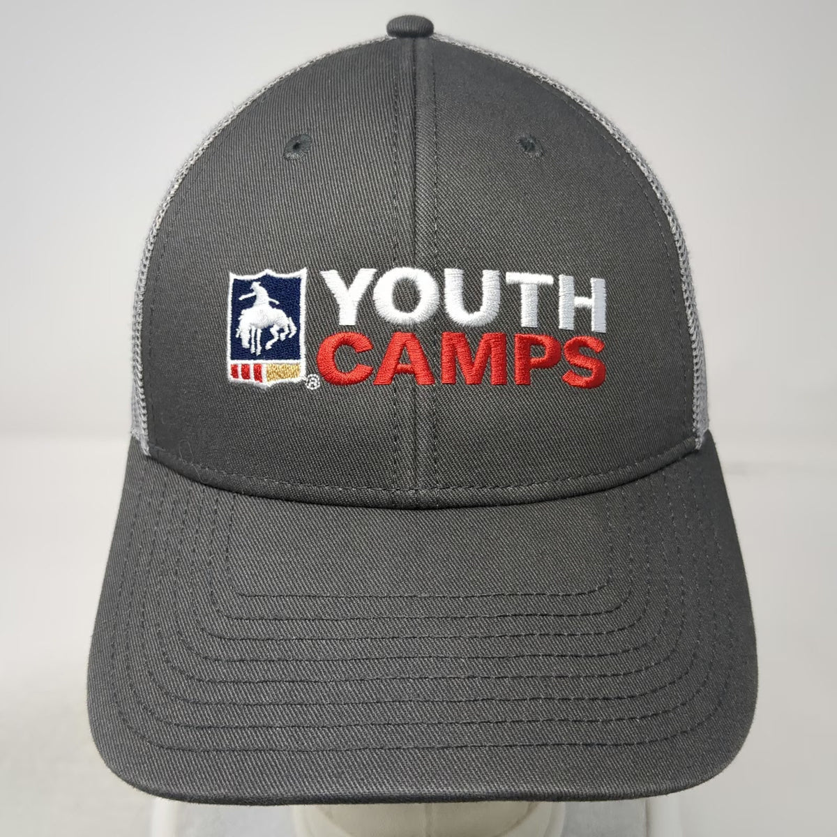 The Game Trucker Hat Gray One Size Mesh Snapback Rodeo Starts Here Youth Camps