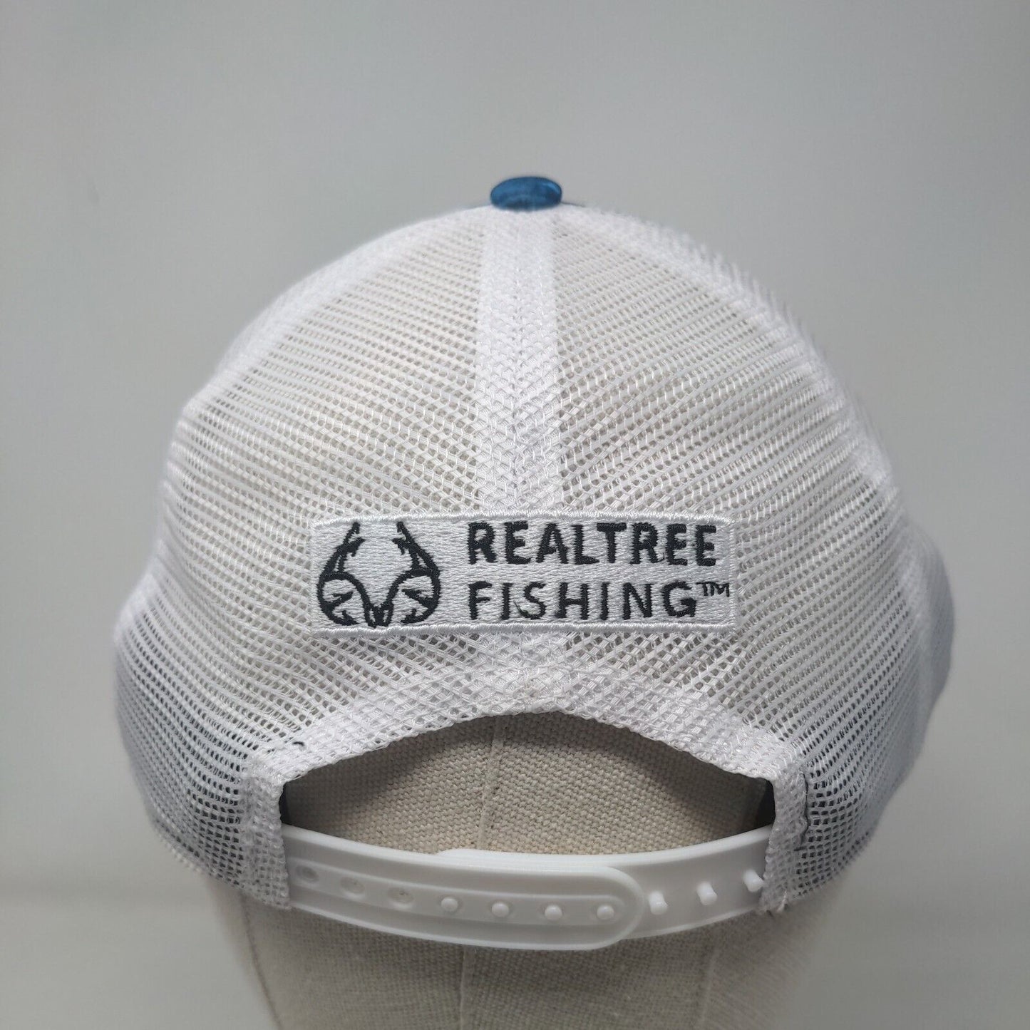 Star Realtree Fishing Snapback Mesh Back Trucker Hat Blue OSFM Embroidered