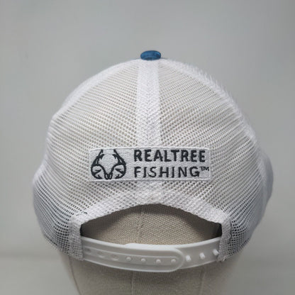 Star Realtree Fishing Snapback Mesh Back Trucker Hat Blue OSFM Embroidered