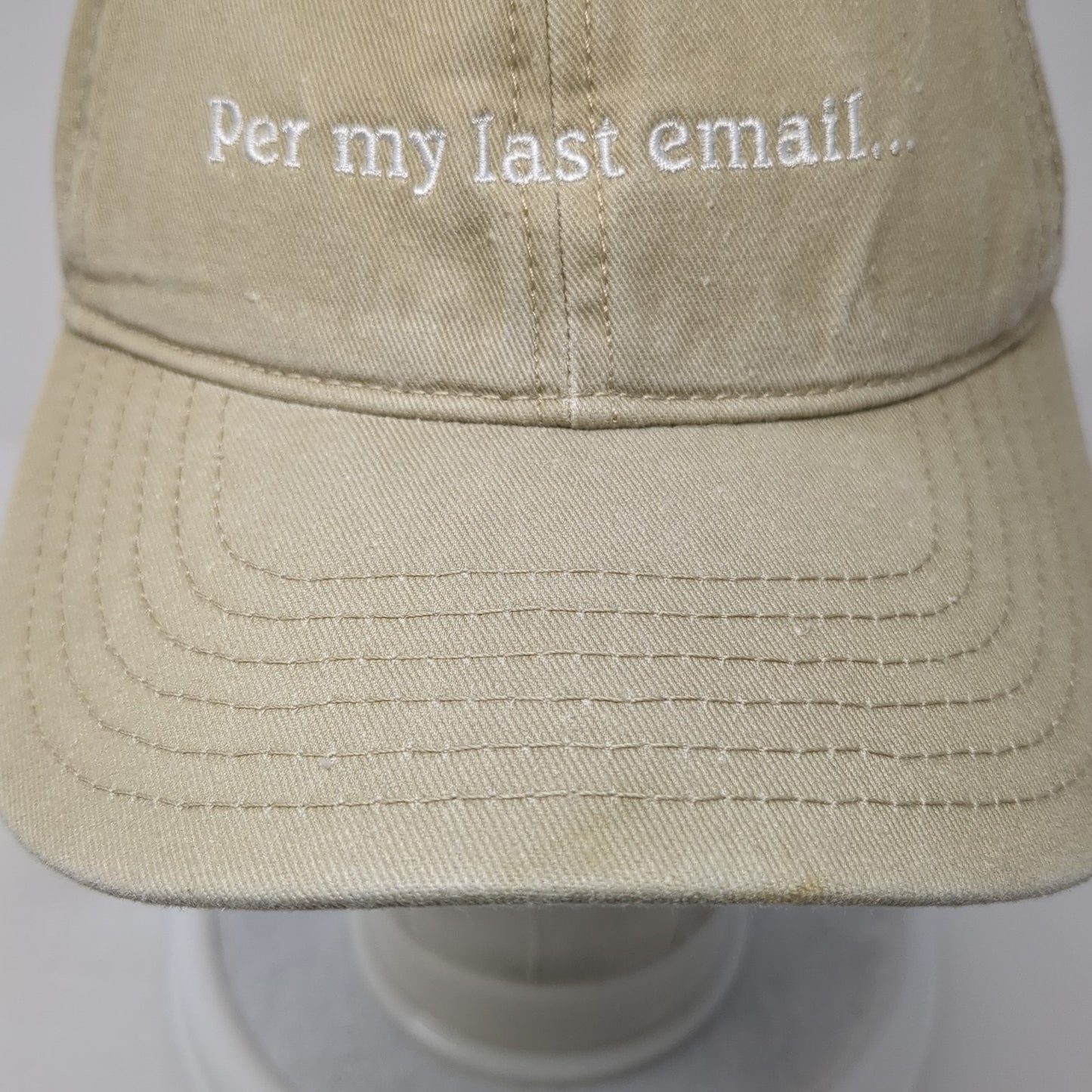 Per My Last Email Slideback Baseball Cap Brown One Size Adjustable Mad Engine