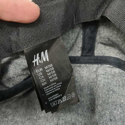 H&M Army Cap Black M Adjustable Cotton Slideback Hat Garment Quality Side Tag