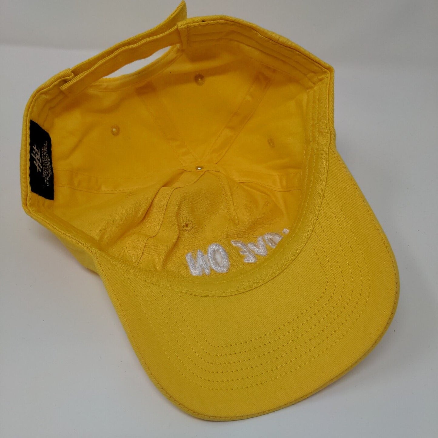 Love On Strapback Hat Yellow OSFM Adjustable Embroidered 6 Panel Hit Cotton