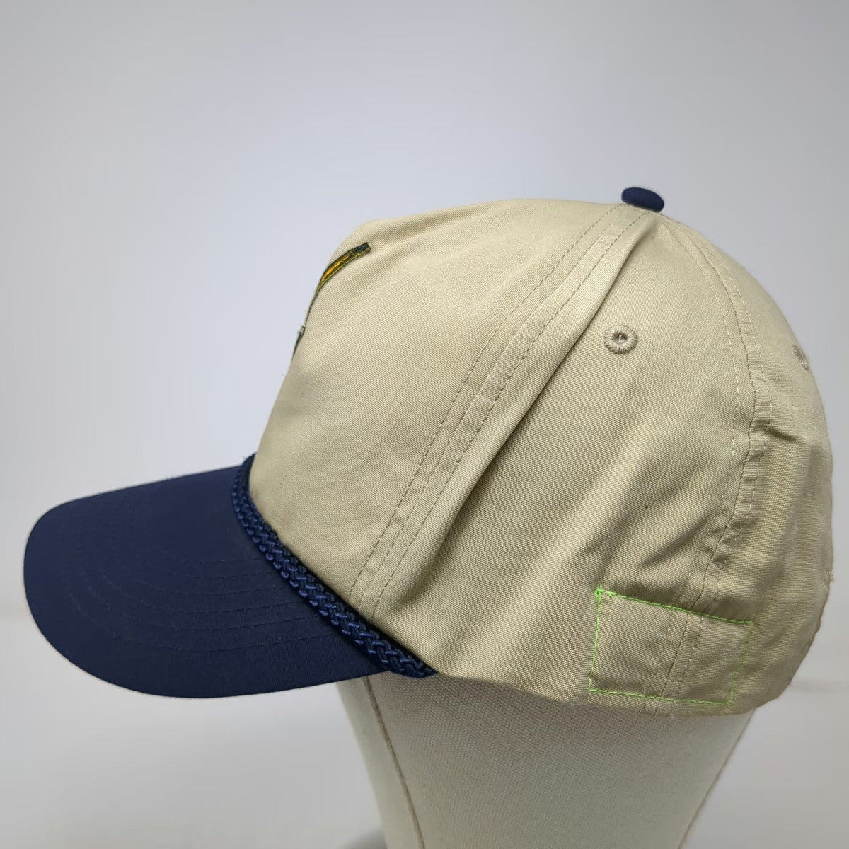 Aviator Nation 5 Panel Beige Blue One Size Rope Lightning Bolt Strapback Hat